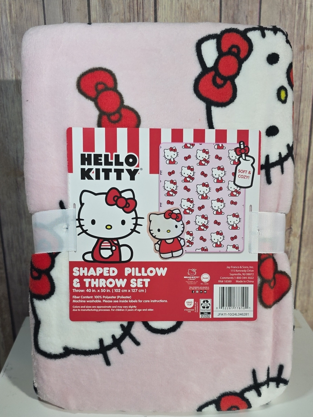 Hello Kitty Shaped Pillow & Throw Set